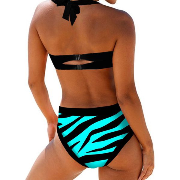 New Bikini Split Swimsuit Chest Tie Print Bikini Swimsuit - Image 5